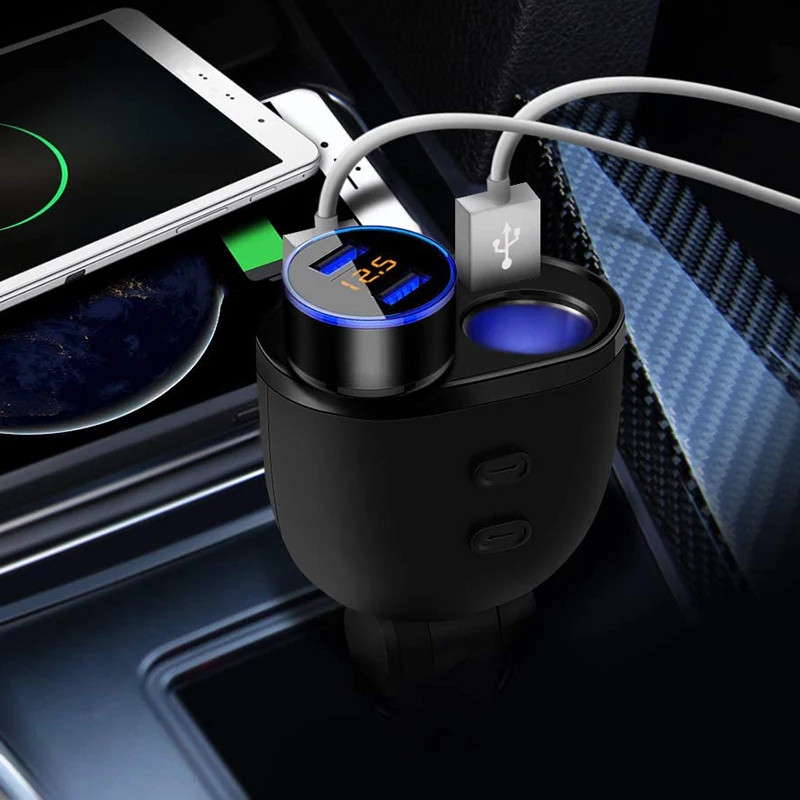 Car Splitter,Dual Car Sockets Lighter Power Adapter with On/Off Switch+2 5V/2.4A USB Charge Ports
Car Splitter,Dual Car Sockets Lighter Power Adapter with On/Off Switch+2 5V/2.4A USB Charge Ports