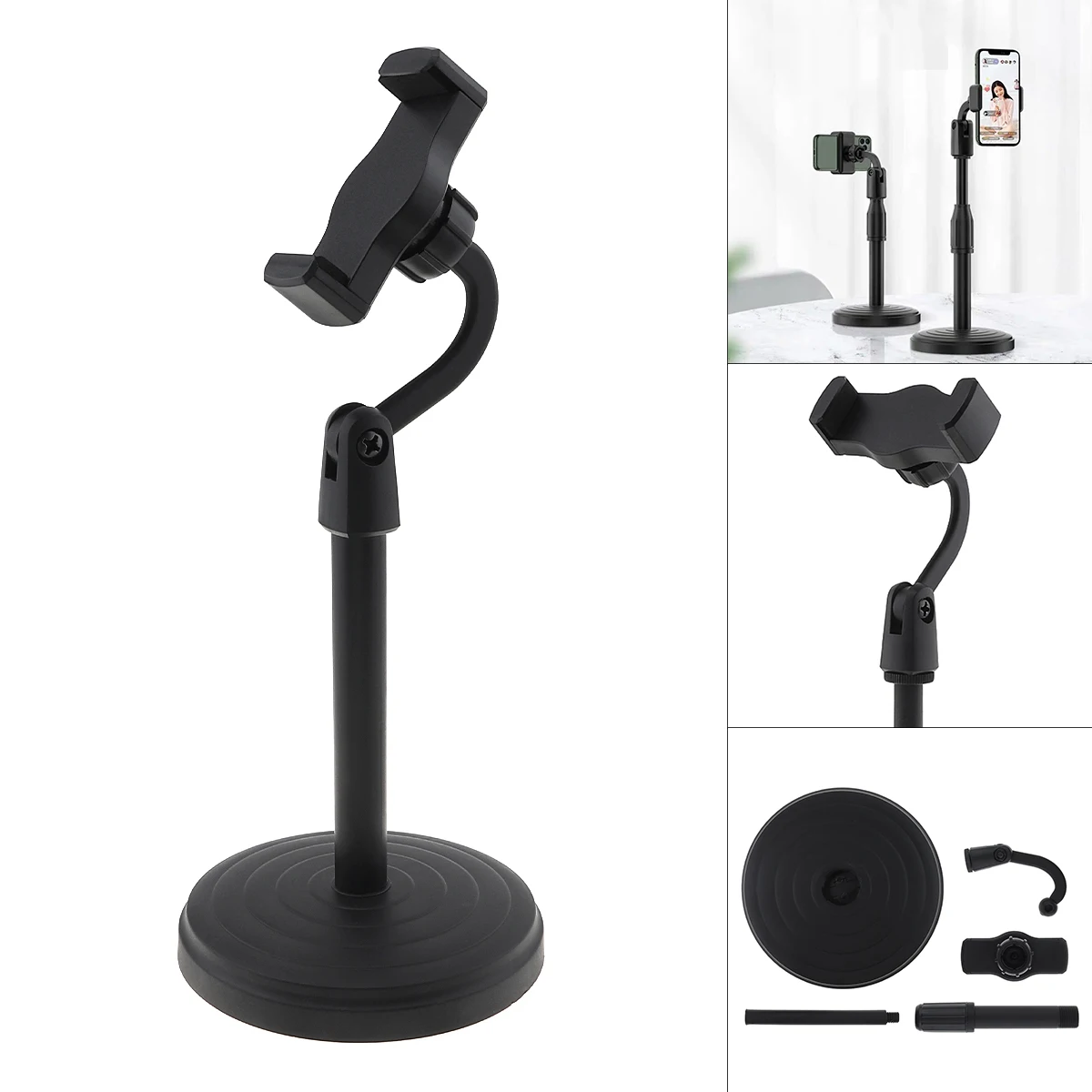 Microphone Stand Mini Desktop Table Stand Adjustable Mic Stand Mic Clip Holder Bracket Lightweight Bracket for Live Broadcast
Microphone Stand Mini Desktop Table Stand Adjustable Mic Stand Mic Clip Holder Bracket Lightweight Bracket for Live Broadcast
