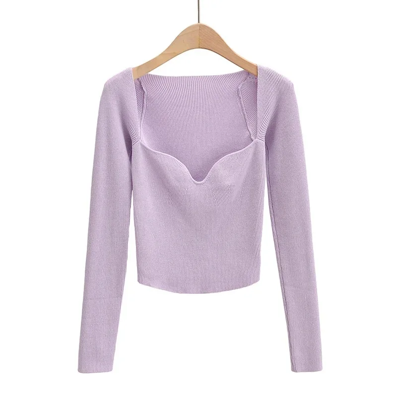 Sexy Square Neck Ribbed Knitted Sweater Women Casual Long Sleeve High Stretch Pullovers Streetwear White Soft Basic Top
Sexy Square Neck Ribbed Knitted Sweater Women Casual Long Sleeve High Stretch Pullovers Streetwear White Soft Basic Top