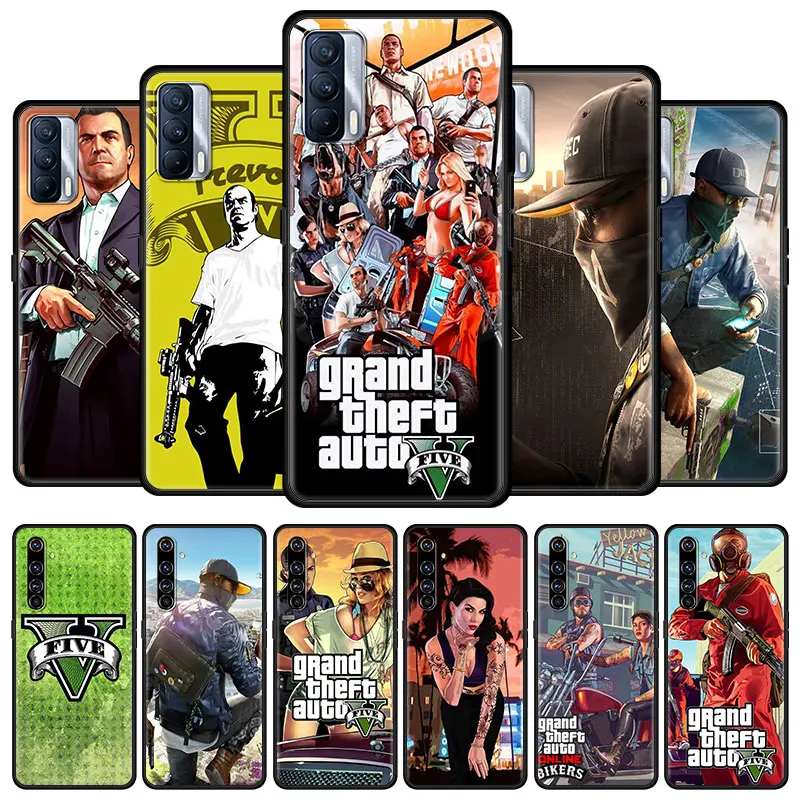 Чехол для телефона Gta 5 Grand Theft Auto V Realme 6 7 8 C3 C21 XT X7 X50 Pro C11 7i C15 C20 C20A C21Y GT Master|Бамперы| |