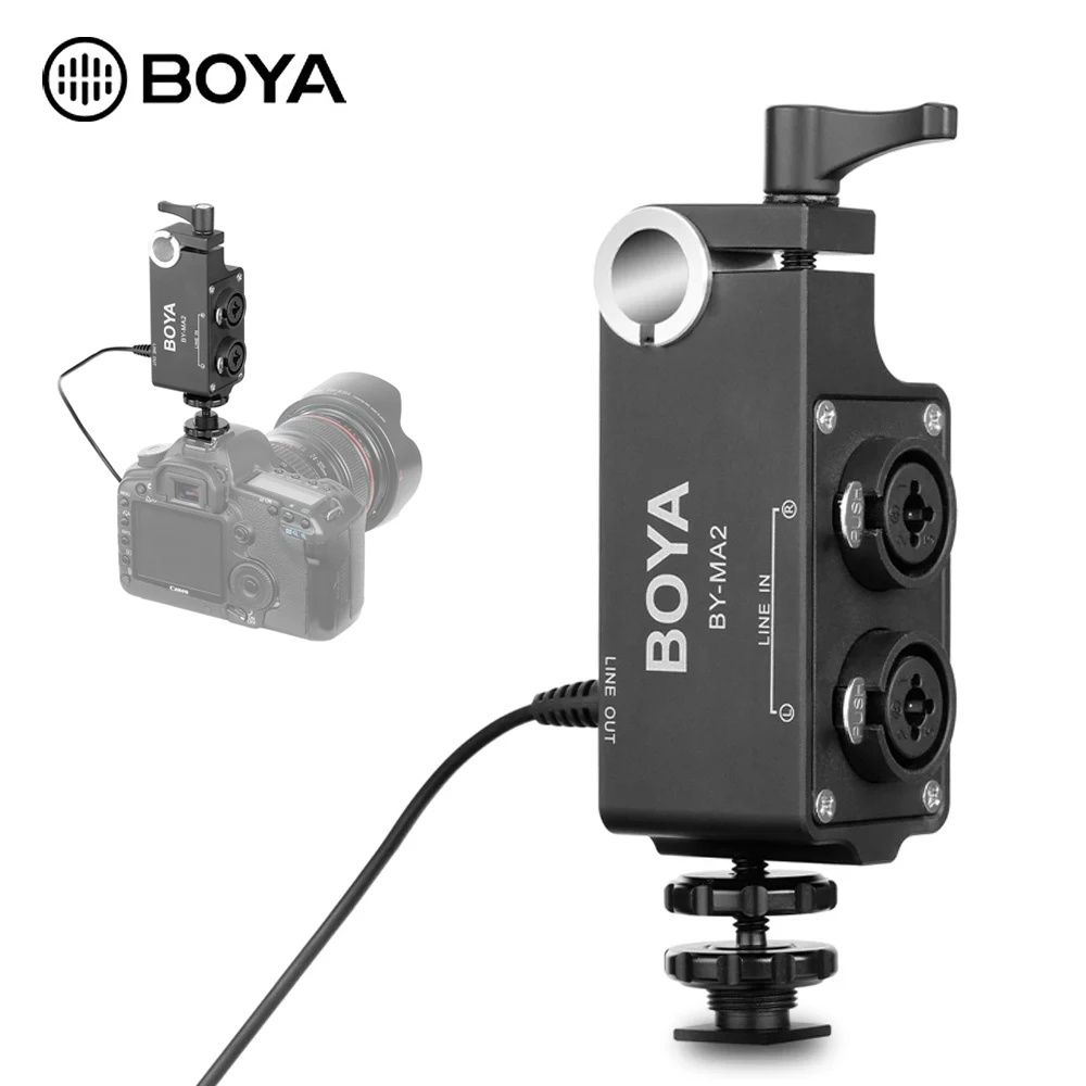 BOYA BY-MA2 двухканальный аудиомикшер XLR с разъемом 6,5 мм на 3,5 мм адаптер Беспроводная микрофонная система для цифровой зеркальной камеры видеок...
BOYA BY-MA2 двухканальный аудиомикшер XLR с разъемом 6,5 мм на 3,5 мм адаптер Беспроводная микрофонная система для цифровой зеркальной камеры видеок...