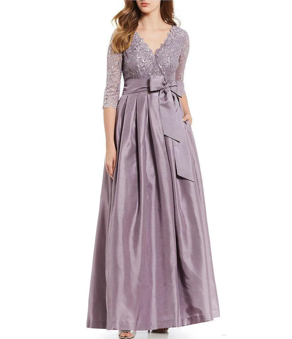 Charming Lavender Mother of the Bride Dresses 3/4 Long Sleeves V Neck Lace Beads Floor Length Formal Party Gowns Prom Dress
Charming Lavender Mother of the Bride Dresses 3/4 Long Sleeves V Neck Lace Beads Floor Length Formal Party Gowns Prom Dress