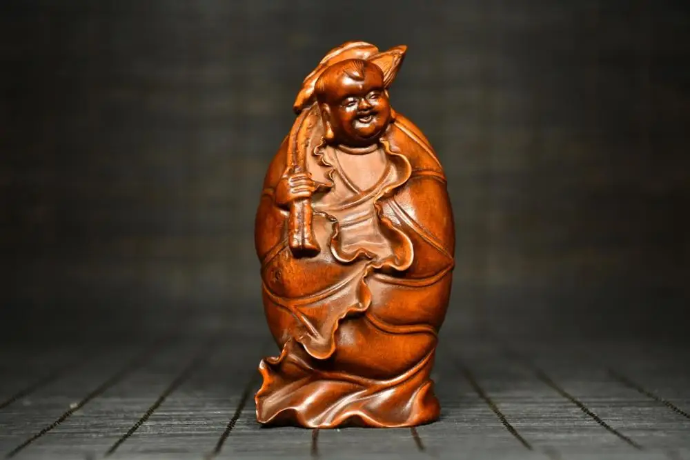 Home Decor 5" China Collection Old Boxwood Lotus boy statue Engraving boy wearing lotus leaf costume holding lotus in hand
Home Decor 5" China Collection Old Boxwood Lotus boy statue Engraving boy wearing lotus leaf costume holding lotus in hand