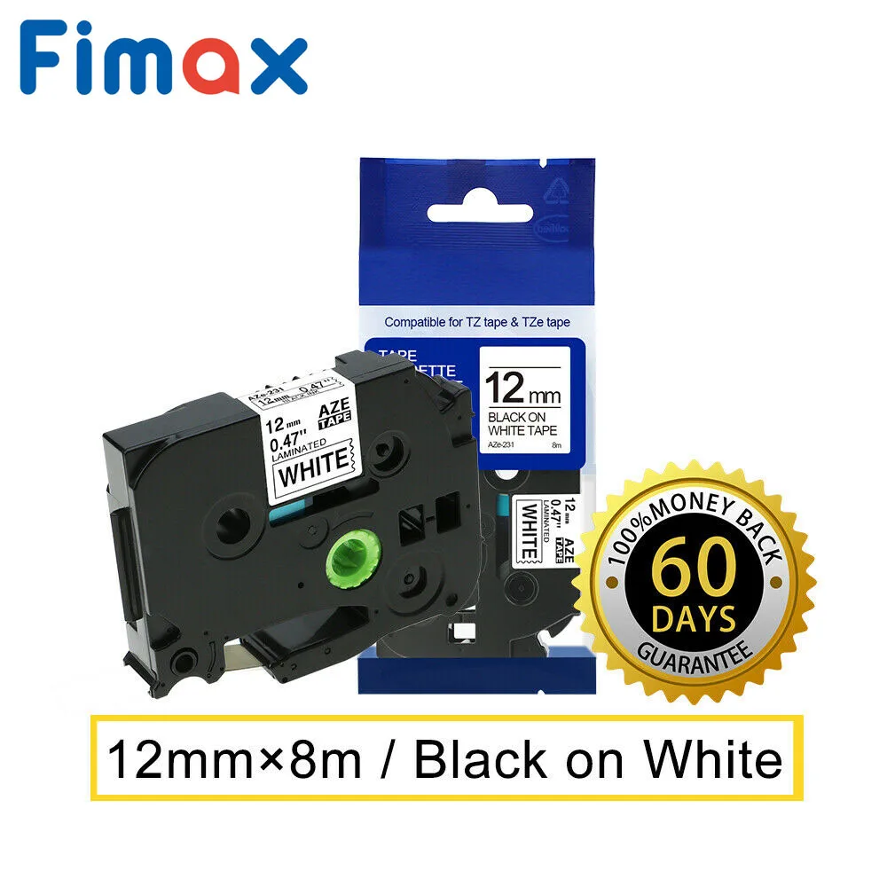 Fimax Multicolors Tze231 tze tape tze231 TZ231 Tze-231 12 мм лента для принтера совместимая с Brother P-touch