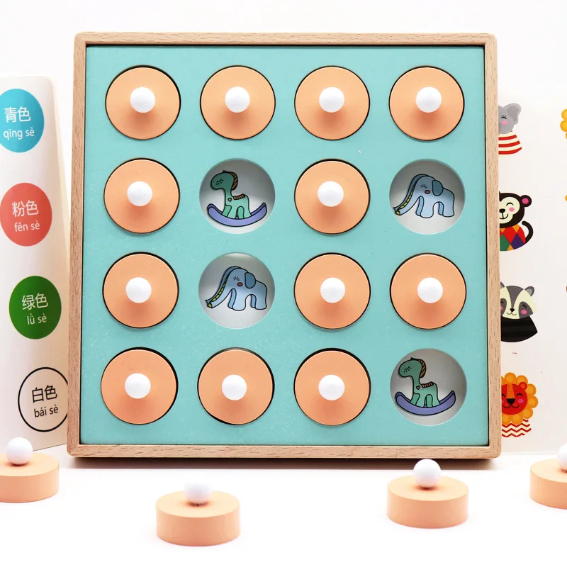 

Игра в шахматы Монтессори с памятью, 3D пазлы, деревянные Раннее Обучение, семейная партия, Повседневная игра для взаимодействия, игрушка для...
