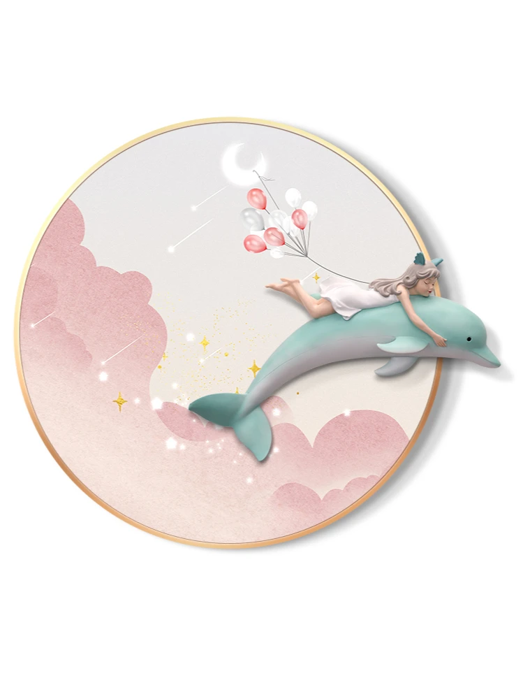 Decorative Painting for Children's Room Nordic Fresh Princess Room Mural Dolphin Three-Dimensional
Decorative Painting for Children's Room Nordic Fresh Princess Room Mural Dolphin Three-Dimensional