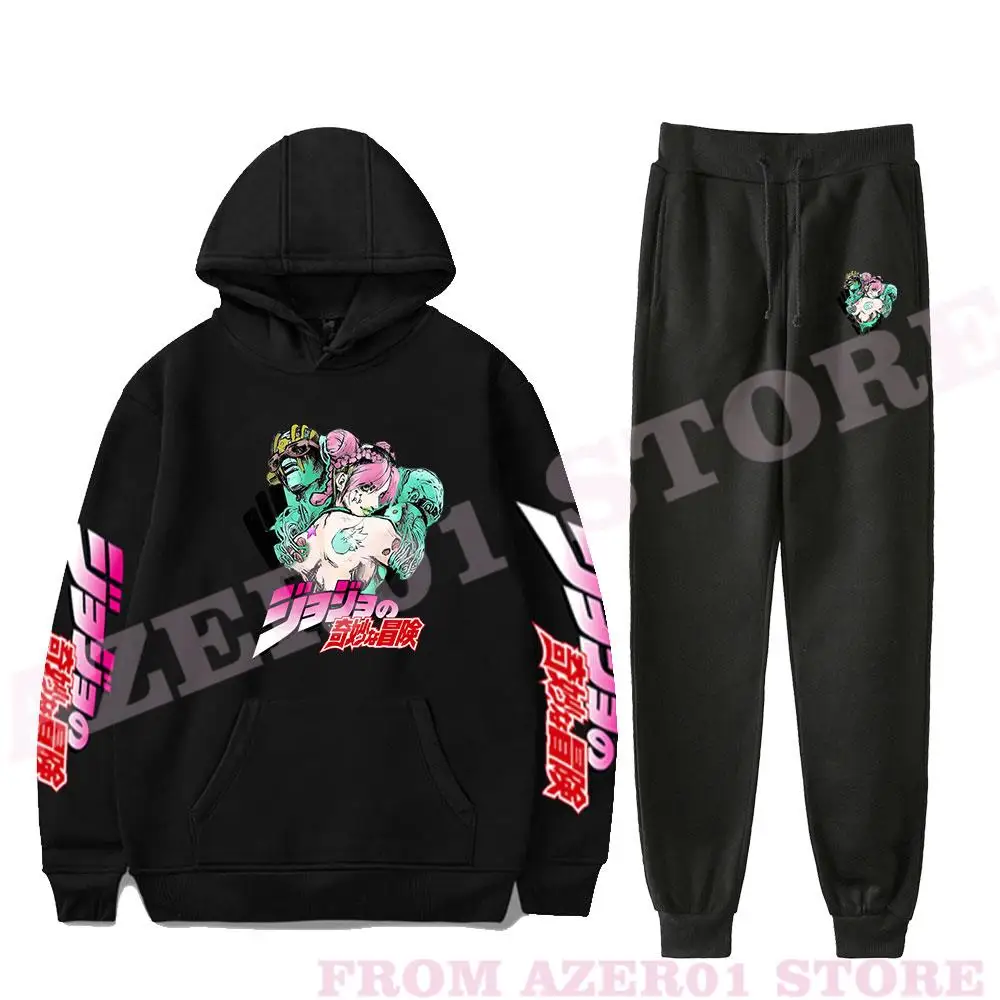 JoJo's Bizarre Adventur Stone Ocean JOLYNE CUJOH Print Fall Suit hoodies Hooded Ankle Banded Pant Two Piece Set Street clothes
JoJo's Bizarre Adventur Stone Ocean JOLYNE CUJOH Print Fall Suit hoodies Hooded Ankle Banded Pant Two Piece Set Street clothes
