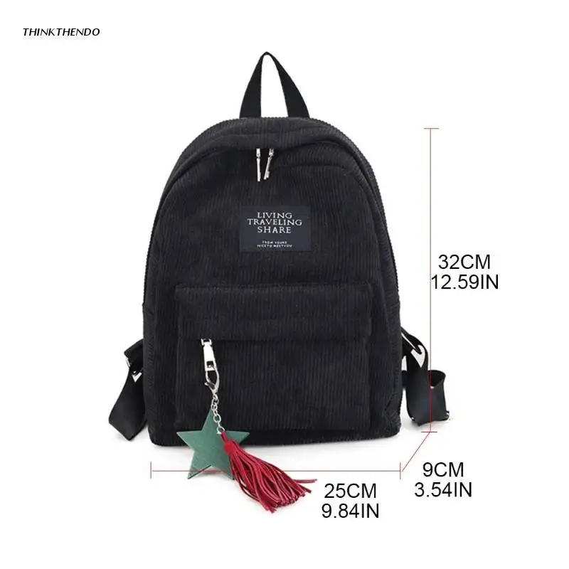 Women Backpack Corduroy School Bookbag Tassel Daypack Fashion Large Capacity for Teenager Girls
Women Backpack Corduroy School Bookbag Tassel Daypack Fashion Large Capacity for Teenager Girls