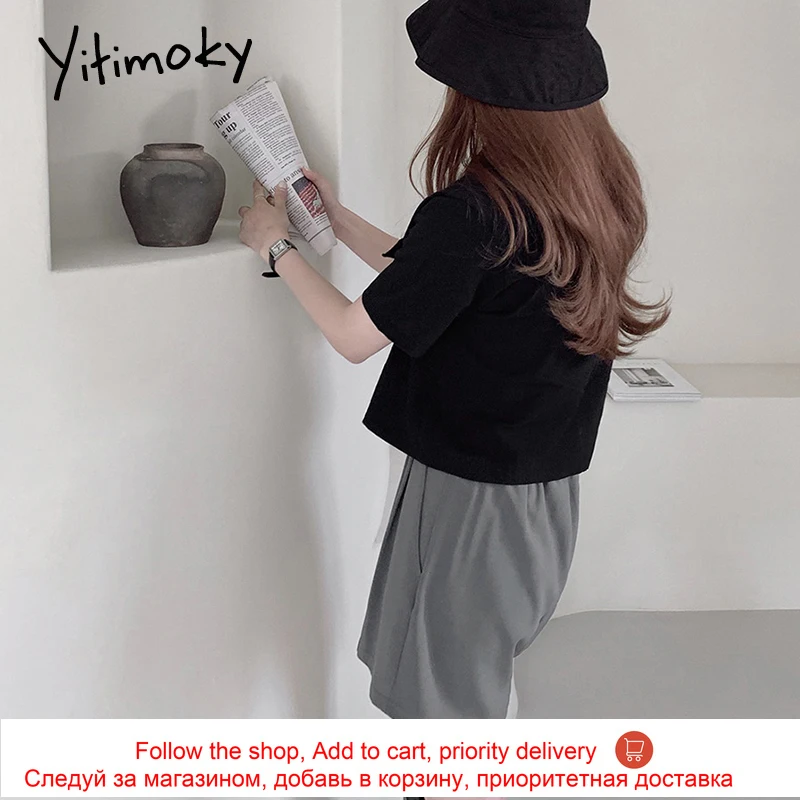 Yitimoky Vintage Women Shirts Blouses Pockets Notched Summer Plus Size Tops Short Sleeve Korean Fashion Casual New Cotton
Yitimoky Vintage Women Shirts Blouses Pockets Notched Summer Plus Size Tops Short Sleeve Korean Fashion Casual New Cotton
