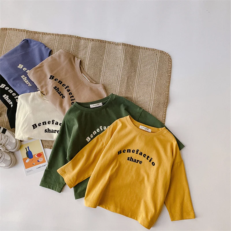 Korean style fashion boys girls loose letter t-shirts spring cute all-match unisex children long sleeve Tee Tops
Korean style fashion boys girls loose letter t-shirts spring cute all-match unisex children long sleeve Tee Tops