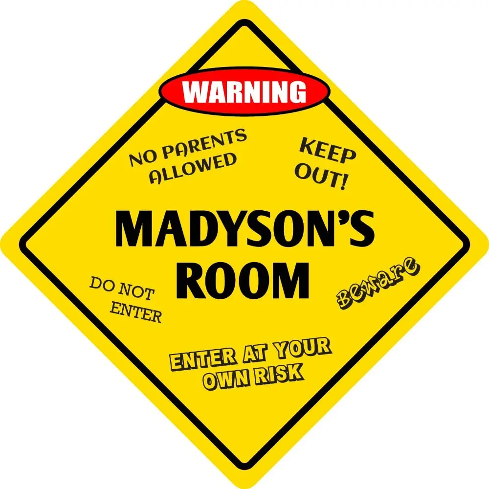 StickerPirate Madyson's Room Funny Kids Room Door Warning Danger Metal Novelty Sign Aluminum
StickerPirate Madyson's Room Funny Kids Room Door Warning Danger Metal Novelty Sign Aluminum