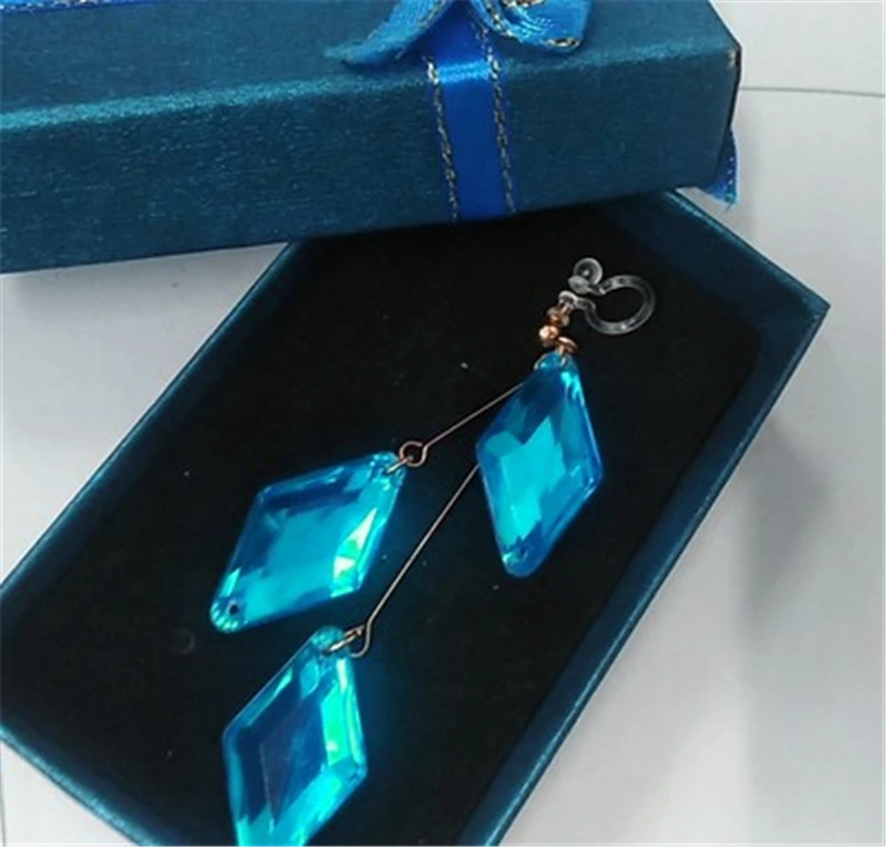 CosDaddy Jade Leech Blue Earring Floyd Leech Cosplay Props Eardrop Dangler