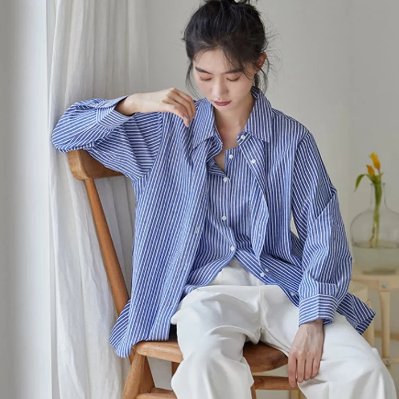 Casual Fresh High Quality Striped Women 2020 Hot Korean Blouses Leisure Fashion Gentle OL All Match Chic Loose Shirts
Casual Fresh High Quality Striped Women 2020 Hot Korean Blouses Leisure Fashion Gentle OL All Match Chic Loose Shirts