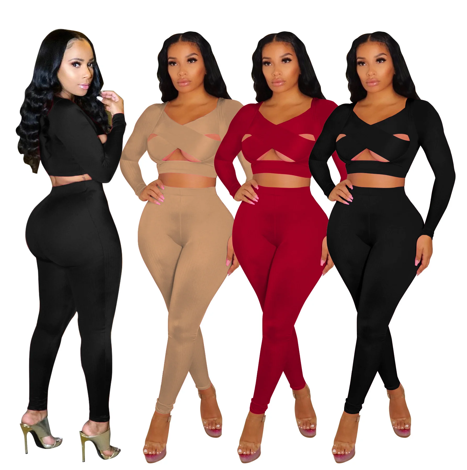 Zoctuo Pencil Pants And Long Sleeve Crop Top Set Women's Hollow Out Skinny High Waisted Trousers Suit Solid Sexy Fashion Outfits
Zoctuo Pencil Pants And Long Sleeve Crop Top Set Women's Hollow Out Skinny High Waisted Trousers Suit Solid Sexy Fashion Outfits