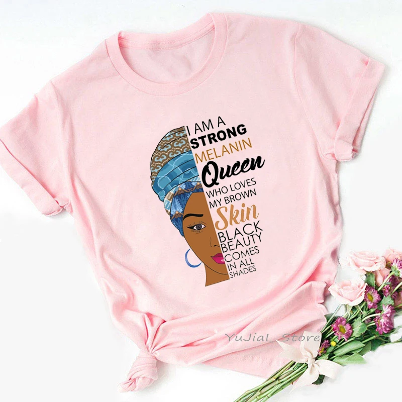 I Am Strong Melanin Queen Who Loves My Brown Skin Graphic Print Women Tshirts Black Girl Magic T Shirt Femme Tumblr Tops
I Am Strong Melanin Queen Who Loves My Brown Skin Graphic Print Women Tshirts Black Girl Magic T Shirt Femme Tumblr Tops