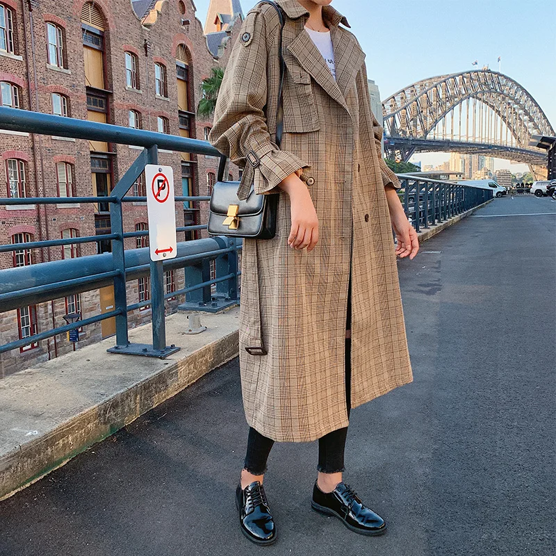 Lattice Vintage Women Trench Coat Loose Casual Brown Long Overcoat Elegant Fashion Korean Women's Clothing Autumn New MM60WFY
Lattice Vintage Women Trench Coat Loose Casual Brown Long Overcoat Elegant Fashion Korean Women's Clothing Autumn New MM60WFY