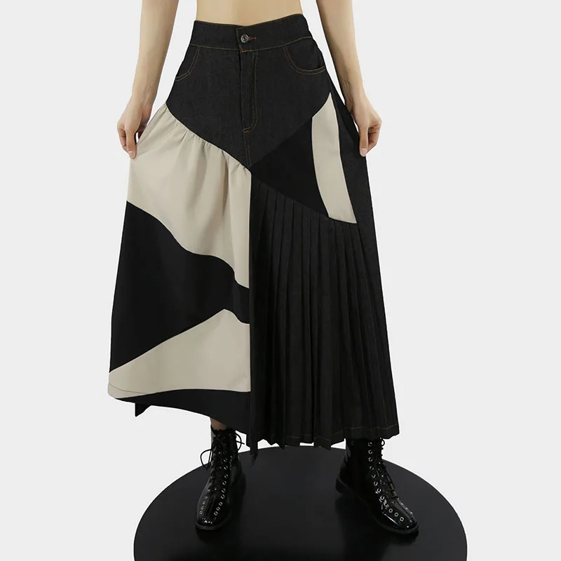 SuperAen Original Design Autumn Winter New Splicing High Waist A Line Casual Pleated Woman Skirts
SuperAen Original Design Autumn Winter New Splicing High Waist A Line Casual Pleated Woman Skirts