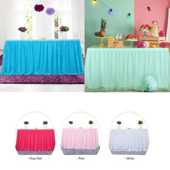 Wedding Tulle Tutu Table Skirt Cover Party Birthday Festive Solid Rectangle Tablecloth for Wedding Party
Wedding Tulle Tutu Table Skirt Cover Party Birthday Festive Solid Rectangle Tablecloth for Wedding Party