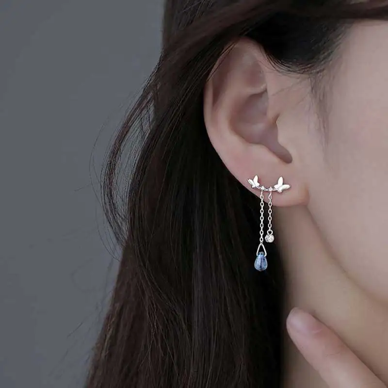 XIAOBOACC S925 Silver Butterfly Stud Earrings 2021 Trend Korean Fashion Tassel Women Hanging Earring
XIAOBOACC S925 Silver Butterfly Stud Earrings 2021 Trend Korean Fashion Tassel Women Hanging Earring