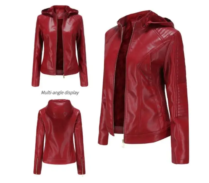 Pop Nice Europe and America large size women's jacket plus velvet leather autumn and winter warm hooded jacket women's jacket
Pop Nice Europe and America large size women's jacket plus velvet leather autumn and winter warm hooded jacket women's jacket