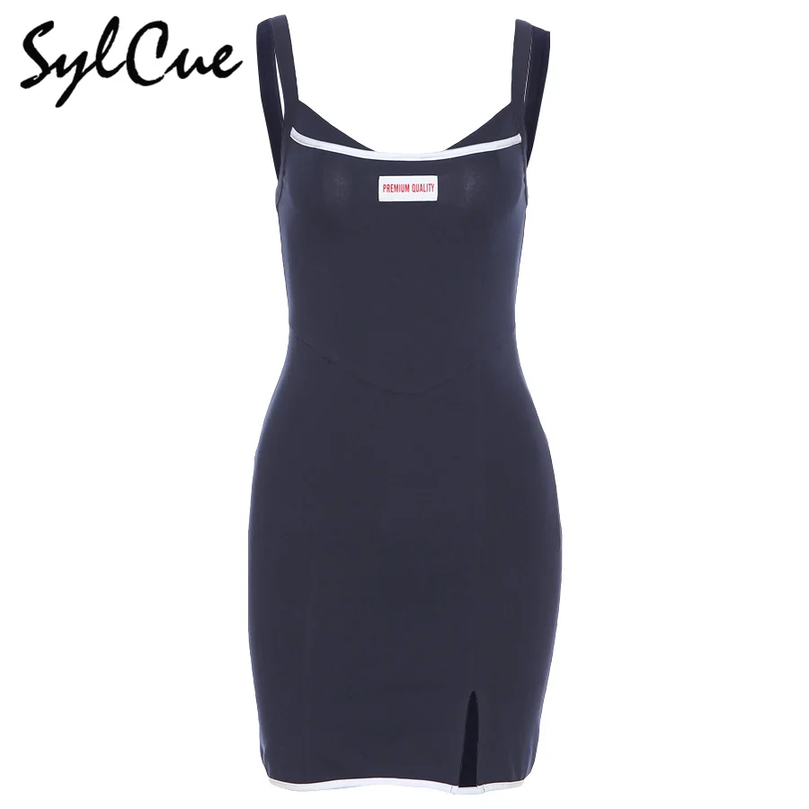 Sylcue Summer navy blue backless Sleeveless camis skirt fitted soft mini skirt Casual wild dress sunny Beach leisure clothing
Sylcue Summer navy blue backless Sleeveless camis skirt fitted soft mini skirt Casual wild dress sunny Beach leisure clothing