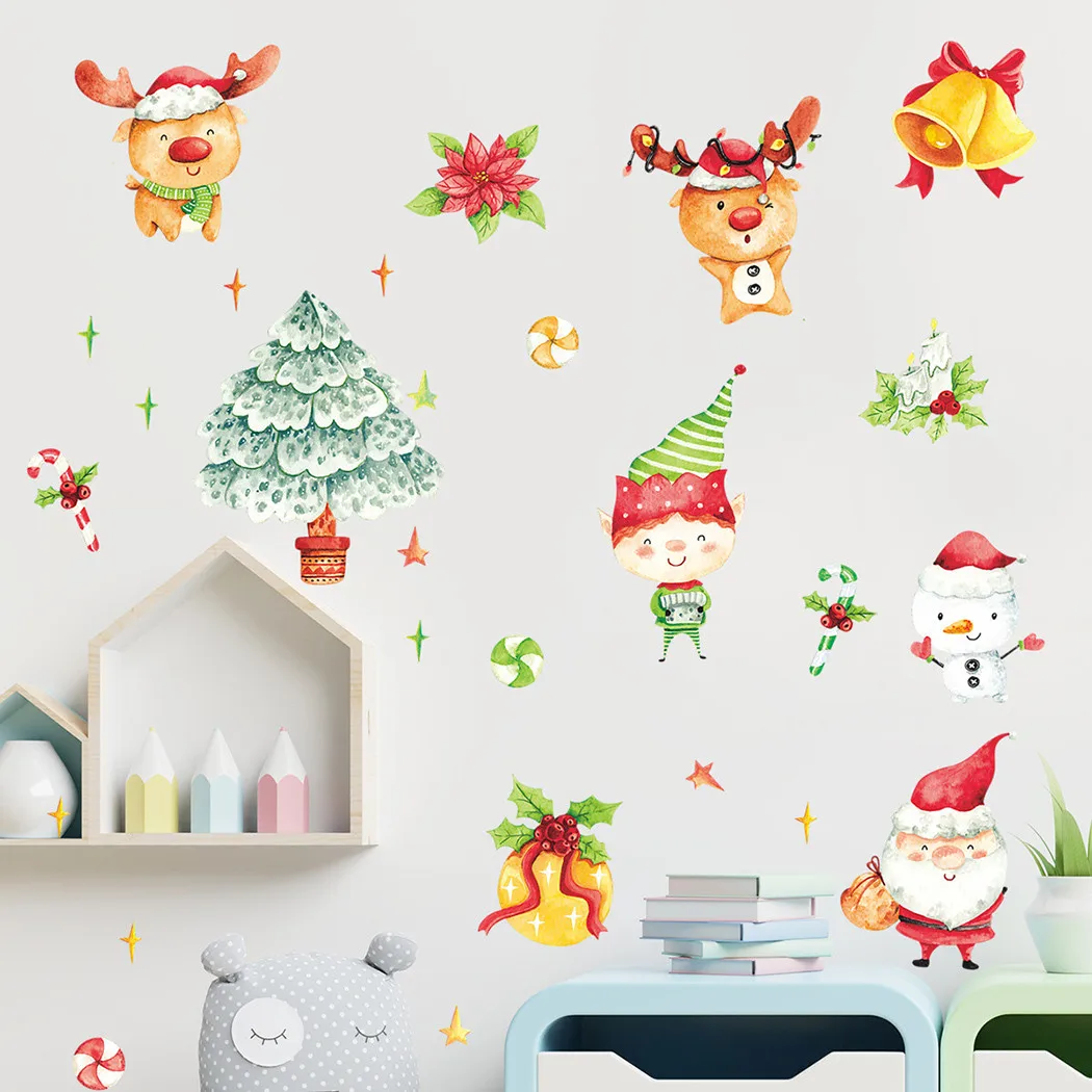 Cartoon Painted Wall Sticker Santa Claus Snowman Christmas Tree Sticker DIY Removable Vinyl Decals Window Glass Door Decoration
Cartoon Painted Wall Sticker Santa Claus Snowman Christmas Tree Sticker DIY Removable Vinyl Decals Window Glass Door Decoration