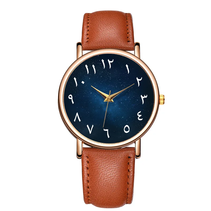 2021 New Fashion Women Arabic Numerals Dial Watches Leather Watchband Quartz Clock Zegarek Damski | Наручные часы