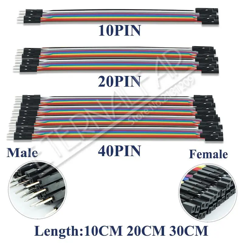 40PIN 10 см 20 30 Dupont линия мужчин и женщин Перемычка провод кабель для PCB DIY