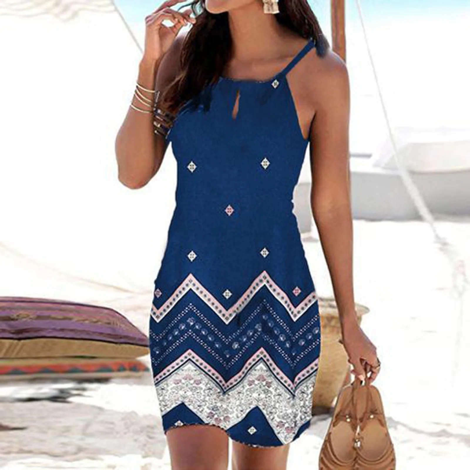 Summer Dress 2021 Casual Print Sleeveless Beach Dress Women Unilateral Lace A-line Mini Dress Sexy Club Wear Vestidos De Mujer
Summer Dress 2021 Casual Print Sleeveless Beach Dress Women Unilateral Lace A-line Mini Dress Sexy Club Wear Vestidos De Mujer