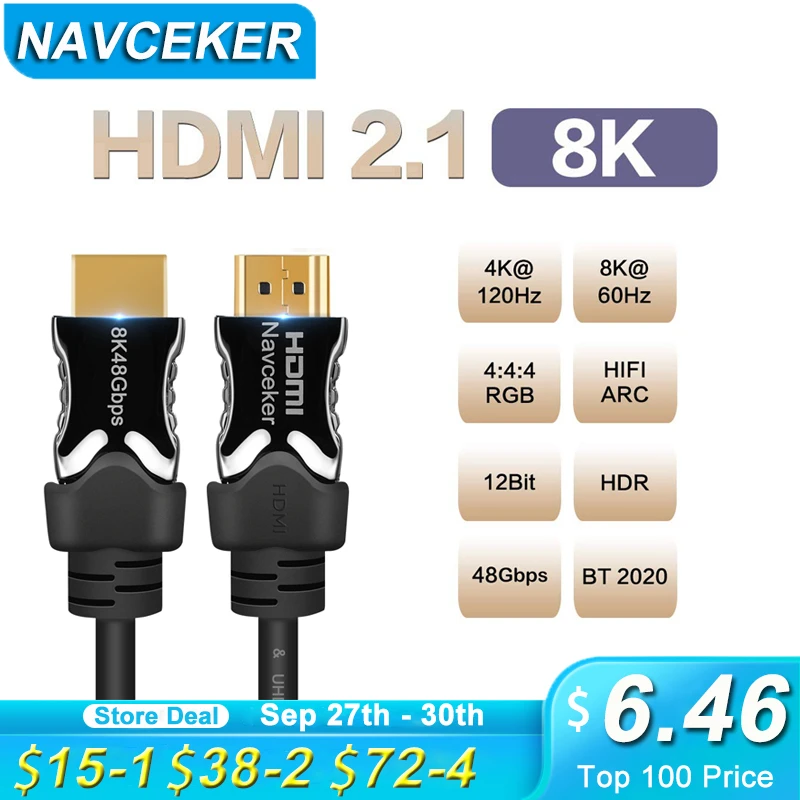 Navceker HDMI 2.1 Cable 8K 60Hz 4K 120Hz 48Gbps Digital HDMI Cord for Xiaomi Mi Box PS5 PS4 Splitter HDTV Extender 8K HDMI Cable
Navceker HDMI 2.1 Cable 8K 60Hz 4K 120Hz 48Gbps Digital HDMI Cord for Xiaomi Mi Box PS5 PS4 Splitter HDTV Extender 8K HDMI Cable
