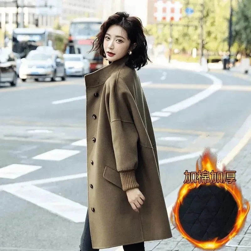 Fashion Mid-Length Women's Woolen Jacket 2021 New Autumn Winter Casual Single-Breasted Wool Blended Loose Female Coat Outerwear
Fashion Mid-Length Women's Woolen Jacket 2021 New Autumn Winter Casual Single-Breasted Wool Blended Loose Female Coat Outerwear