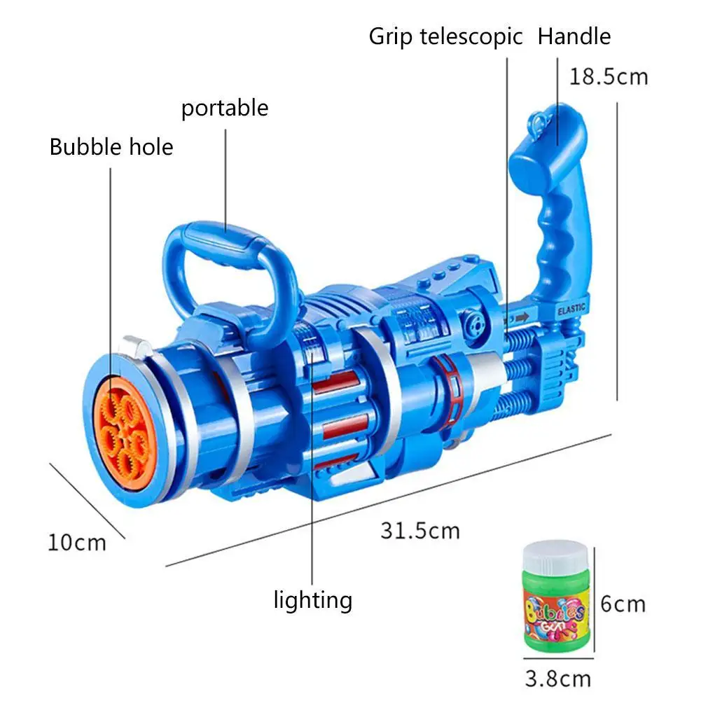 2021 New Outdoor Toy Gatling Bubble Machine Wedding Supplies Electric Sound And Light Automatic Bubble Blower Maker Gun Kids Toy
2021 New Outdoor Toy Gatling Bubble Machine Wedding Supplies Electric Sound And Light Automatic Bubble Blower Maker Gun Kids Toy