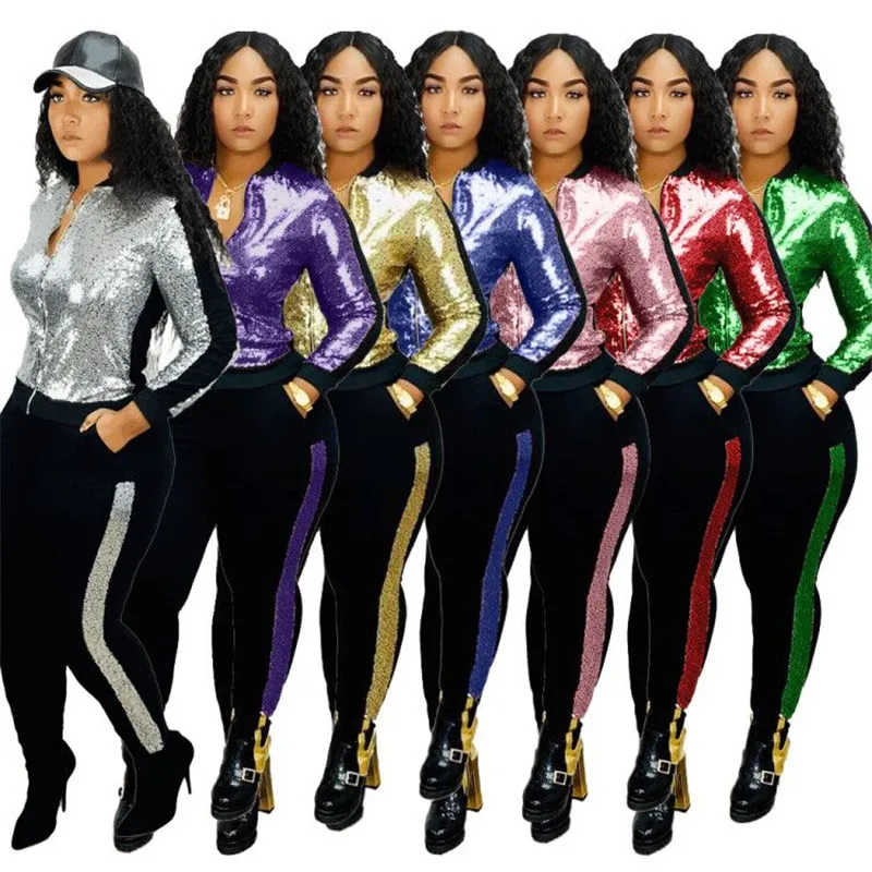 Sequin Tracksuits for Women 2 Piece Sets Birthday Outfits Crop Top and Pants Sweatsuits Matching Set Wholesale Dropshipping 2021
Sequin Tracksuits for Women 2 Piece Sets Birthday Outfits Crop Top and Pants Sweatsuits Matching Set Wholesale Dropshipping 2021