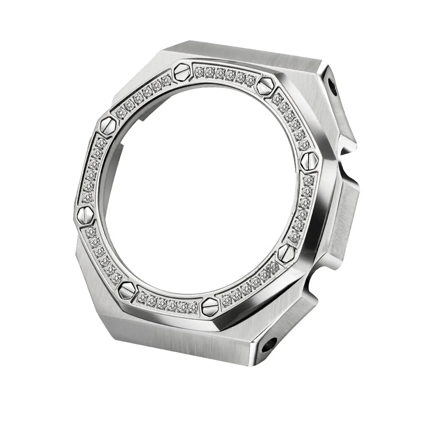Luxury Diamond GA2100 Silver Watch Modification Bezel 100% Metal 316L Stainless Steel Watch Case Screws and Tools
Luxury Diamond GA2100 Silver Watch Modification Bezel 100% Metal 316L Stainless Steel Watch Case Screws and Tools