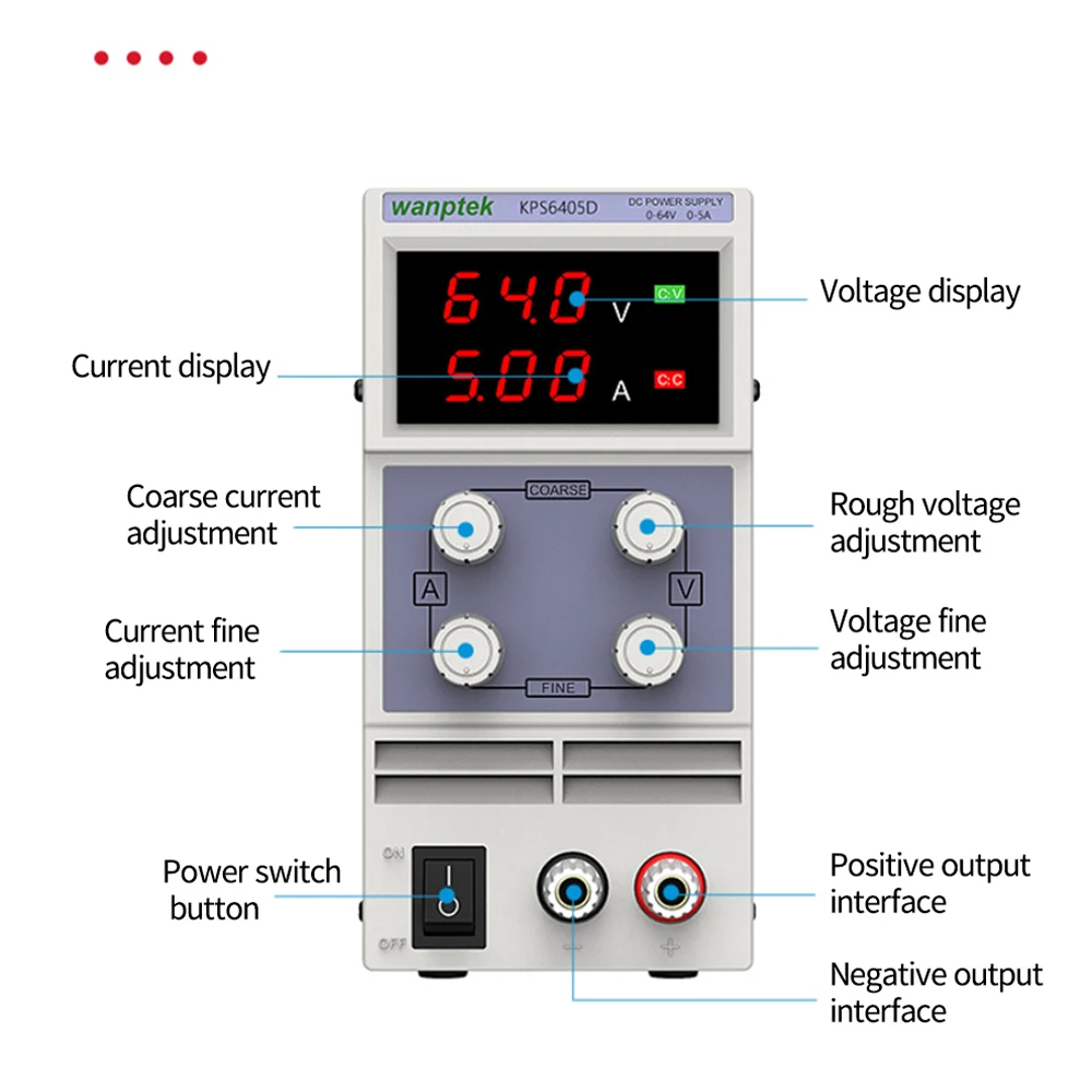 KPS6405D 64V5A LED Digital Adjustable Mini DC Power Supply Output Manostat High Precision Double Display Switch Regulated Power
KPS6405D 64V5A LED Digital Adjustable Mini DC Power Supply Output Manostat High Precision Double Display Switch Regulated Power