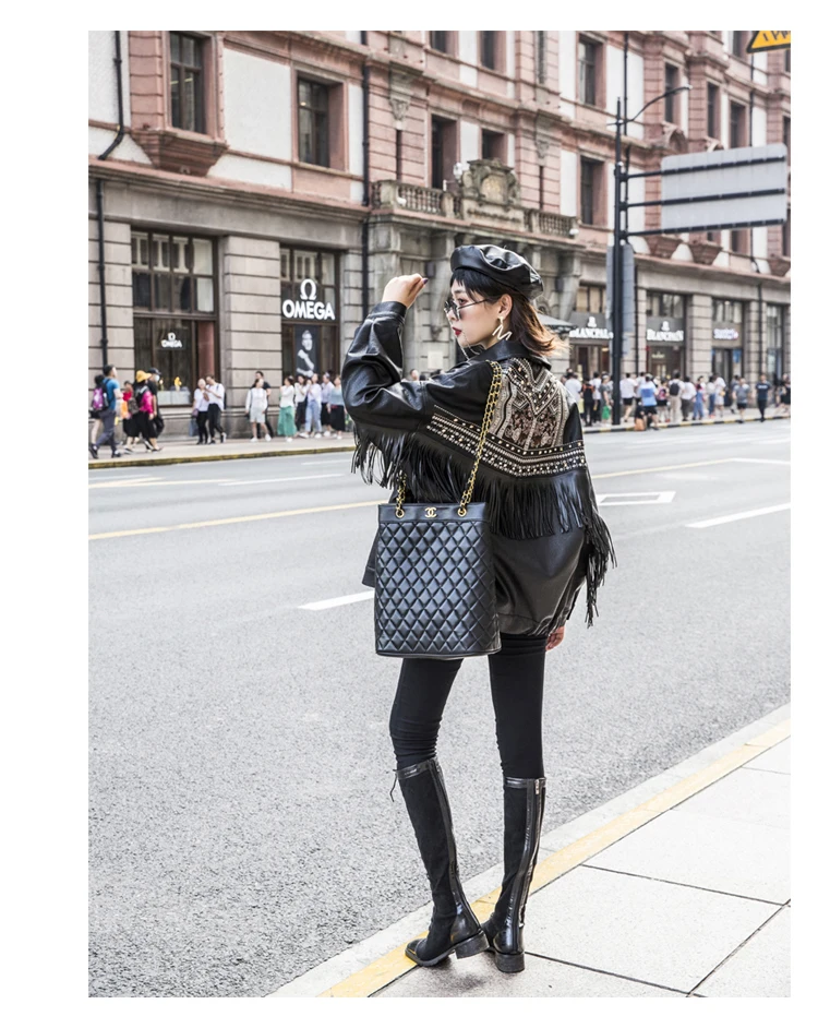 Locomotive Short Coat Motorcycle Outerwear Female Embroidery Coats Leather Jacket Women Fringed Rivet Punk PU Leather Jacket
Locomotive Short Coat Motorcycle Outerwear Female Embroidery Coats Leather Jacket Women Fringed Rivet Punk PU Leather Jacket