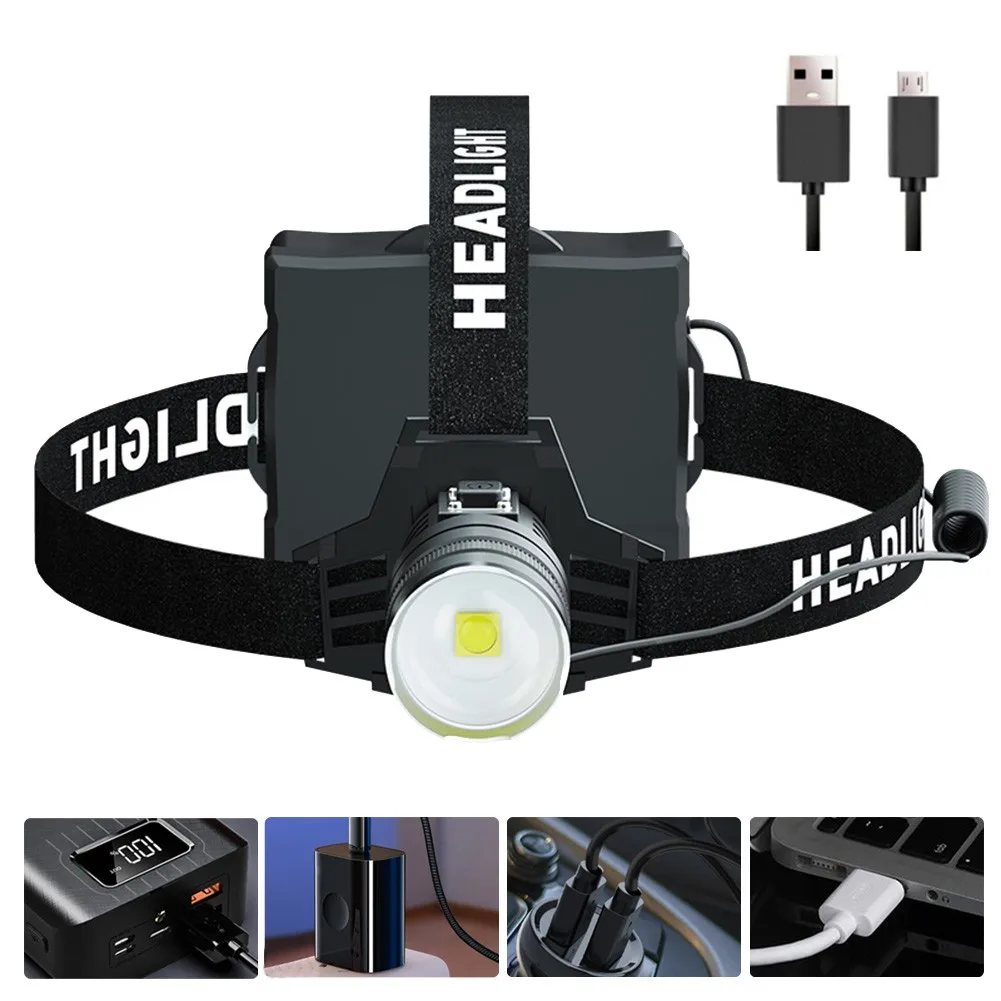 1600lm XPH50/70 Portable Headlight USB Charging Headlamp Telescopic Zoom Lamps Night Fishing Hiking Cycling Head Torch Light
1600lm XPH50/70 Portable Headlight USB Charging Headlamp Telescopic Zoom Lamps Night Fishing Hiking Cycling Head Torch Light