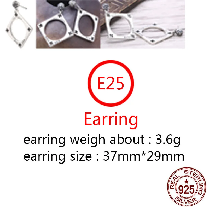 E25 S925 sterling silver earrings personality retro punk hip-hop style eternal cross flower alphabet diamond shape popular new
E25 S925 sterling silver earrings personality retro punk hip-hop style eternal cross flower alphabet diamond shape popular new