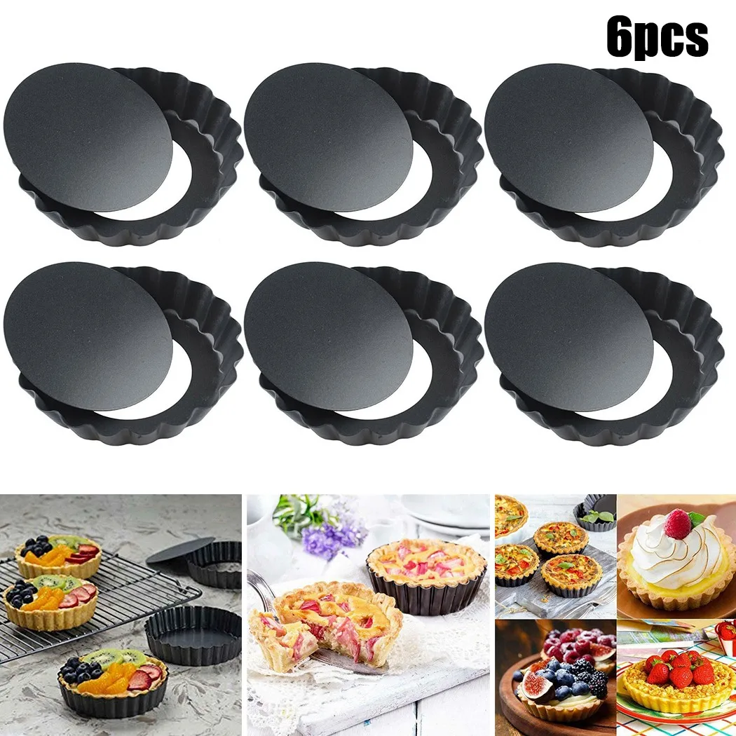 6pcs 4 Inch Non-Stick Quiche Pans Removable Bottom Mini Tart Quiche Flan Pan Molds Pie Pizza Cake Mold Removable Loose Bakeware
6pcs 4 Inch Non-Stick Quiche Pans Removable Bottom Mini Tart Quiche Flan Pan Molds Pie Pizza Cake Mold Removable Loose Bakeware