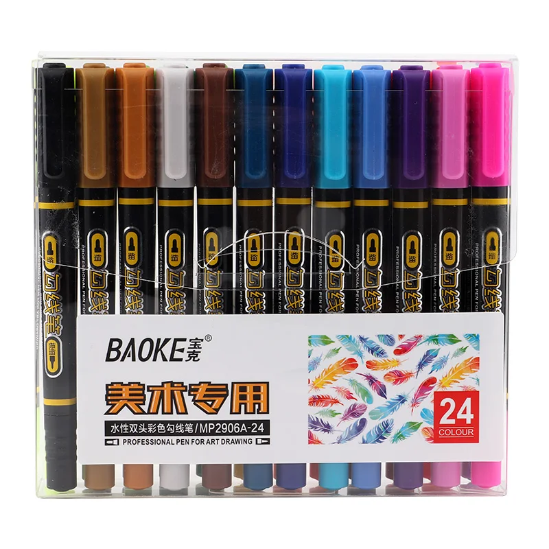 12 Baoke Hook Line Note Pen MP2906A#24 Water-based Double-end Art Pen Multi-color Fine-headed Thick-headed Pen
12 Baoke Hook Line Note Pen MP2906A#24 Water-based Double-end Art Pen Multi-color Fine-headed Thick-headed Pen