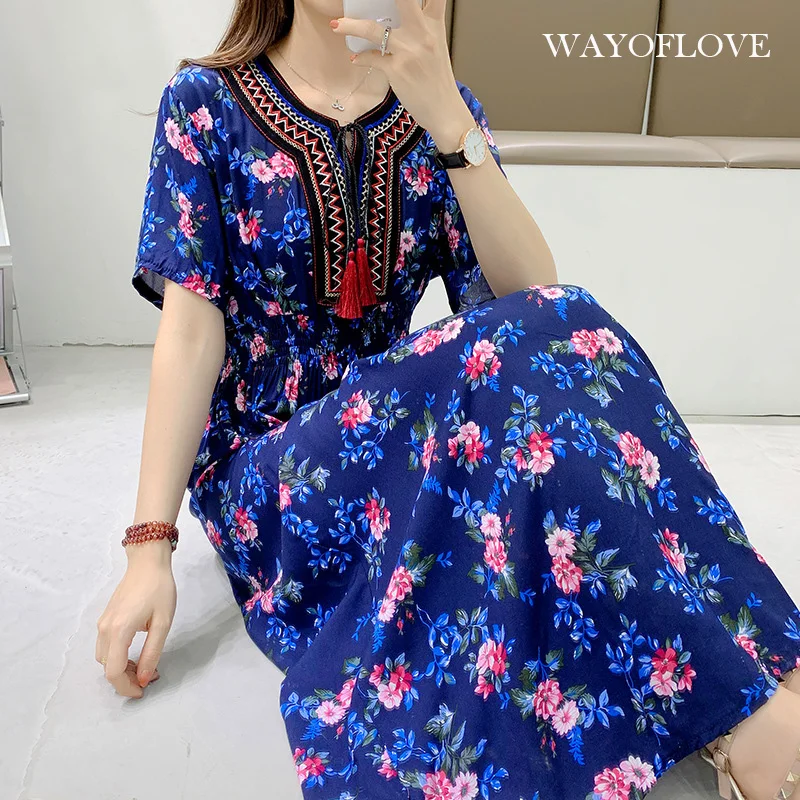 MOVOKAKA Fashion Floral Print Blue Dress Women 2021 Tassel Prom Casual Vintage Long Dresses Summer Beach High Waist Girls Dress
MOVOKAKA Fashion Floral Print Blue Dress Women 2021 Tassel Prom Casual Vintage Long Dresses Summer Beach High Waist Girls Dress