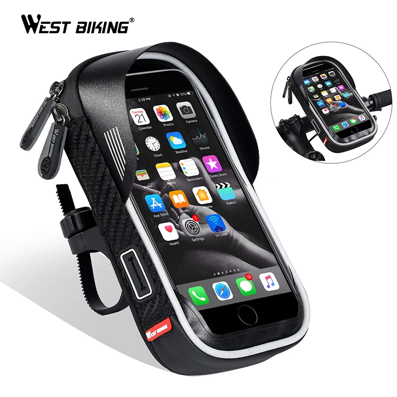 WEST BIKING Waterproof Bicycle Bag Mobile Phone Mount Bag For 6.5 inch iPhone Samsung Phone Mount MTB Cycling Handlebar Bags
WEST BIKING Waterproof Bicycle Bag Mobile Phone Mount Bag For 6.5 inch iPhone Samsung Phone Mount MTB Cycling Handlebar Bags