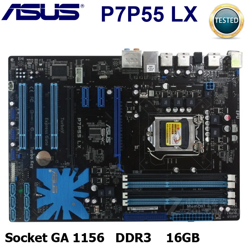 Socket LGA 1156 ASUS P7P55 LX Motherboard DDR3 Intel P55 i7 i5 16GB USB2.0 DDR3 LGA 1156 for I3 I5 CPU 16GB P55 Mainboard
Socket LGA 1156 ASUS P7P55 LX Motherboard DDR3 Intel P55 i7 i5 16GB USB2.0 DDR3 LGA 1156 for I3 I5 CPU 16GB P55 Mainboard