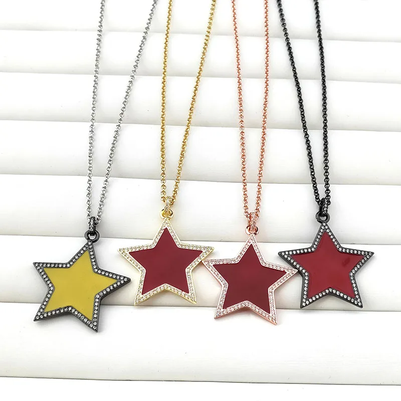 5 Strands Metal Copper Star Enamel CZ Micro Pave Pendant Necklace, Enamel Charm Pendant Women Girls Jewelry NK483
5 Strands Metal Copper Star Enamel CZ Micro Pave Pendant Necklace, Enamel Charm Pendant Women Girls Jewelry NK483