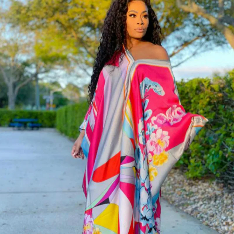 2021 New Fashion European and American Women's Printed Casual Loose V-Neck Personality Women's Dress 
2021 New Fashion European and American Women's Printed Casual Loose V-Neck Personality Women's Dress