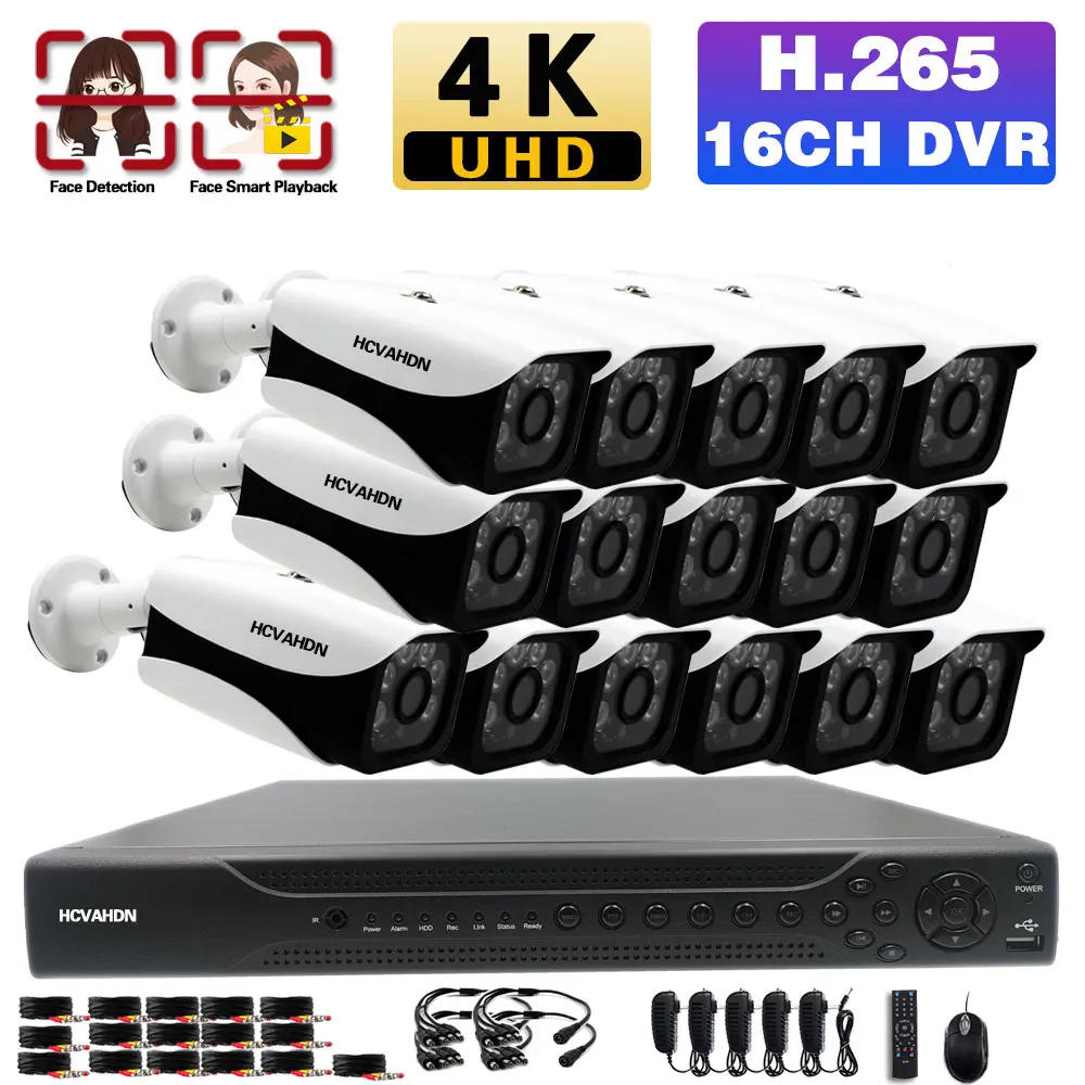 AHD CCTV Camera Security System Kit 4K 16CH DVR Set Outdoor Waterproof Bullet Camera Video Surveillance System 8 Channel DVR Kit
AHD CCTV Camera Security System Kit 4K 16CH DVR Set Outdoor Waterproof Bullet Camera Video Surveillance System 8 Channel DVR Kit