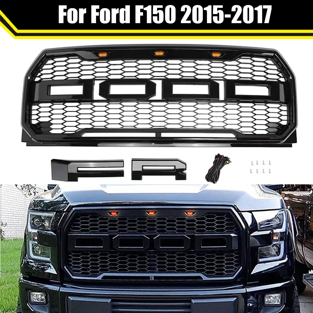 Raptor Style Front Bumper Grille Fit For Ford F150 2015 2016 2017 Front Racing Grills Mesh With LED Light Modified Accessories
Raptor Style Front Bumper Grille Fit For Ford F150 2015 2016 2017 Front Racing Grills Mesh With LED Light Modified Accessories