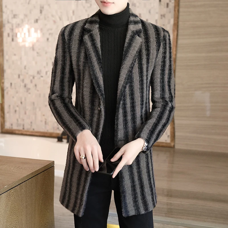 autumn winter men's suit collar brand striped jacket windbreaker lapel slim mid-length wool coat thick coat woolen windbreaker
autumn winter men's suit collar brand striped jacket windbreaker lapel slim mid-length wool coat thick coat woolen windbreaker
