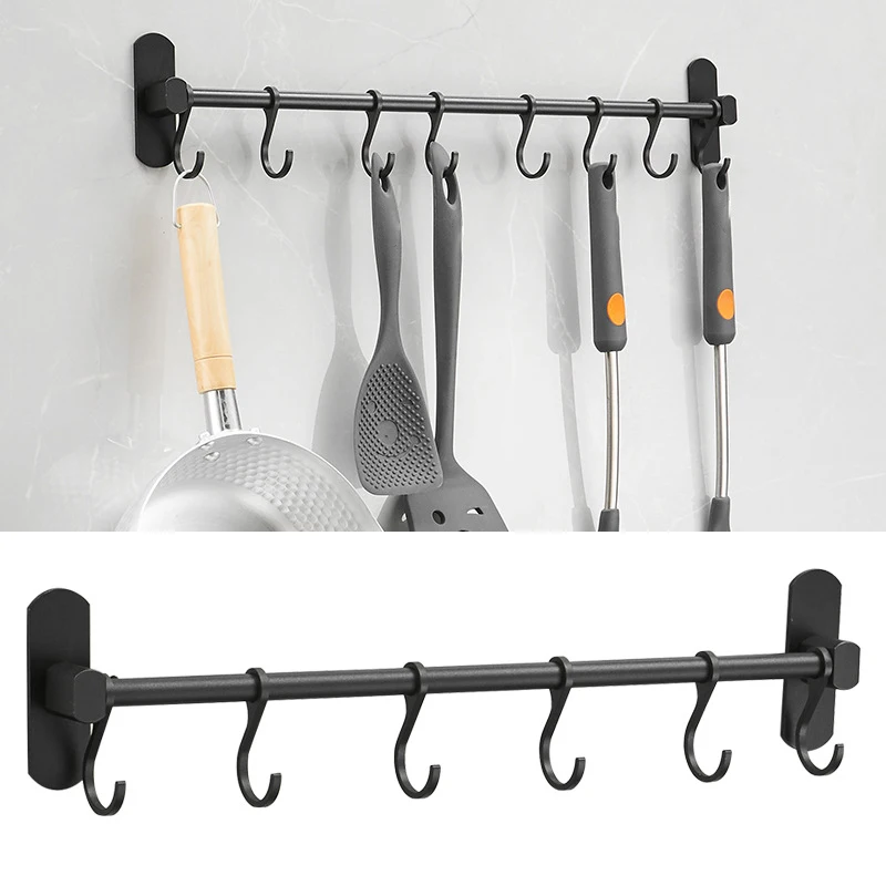 1pcs 40CM Hook Punch Free Bathroom Towel Rack Kitchen Door Back Coat Hooks Rustless Storage Shelf 6 Hook Black
1pcs 40CM Hook Punch Free Bathroom Towel Rack Kitchen Door Back Coat Hooks Rustless Storage Shelf 6 Hook Black