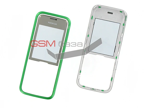 Nokia 7310 Supernova Передняя панель корпуса с защитным стеклом дисплея (цвет: Green)